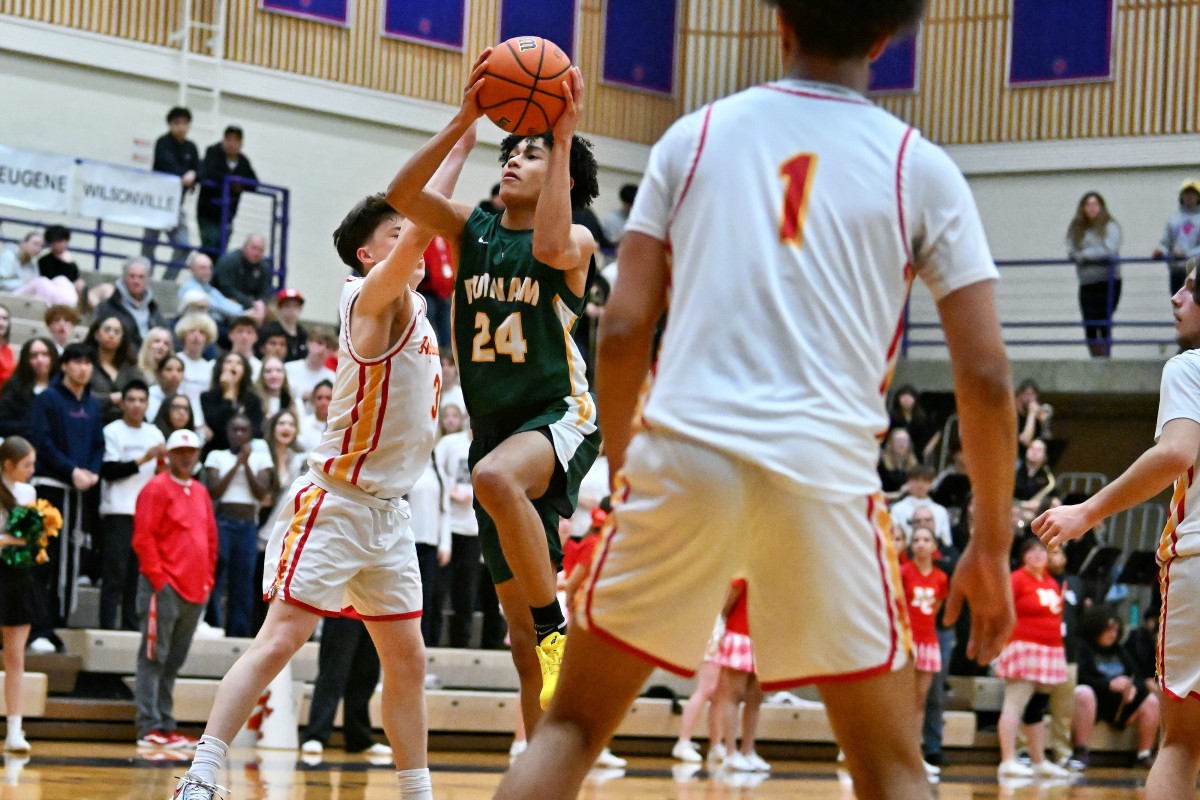 a Putnam North Eugene 5A Oregon boys basketball quarterfinal 2024 Leon Neuschwander 52